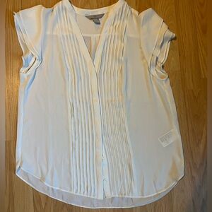 H&M White Pleated Blouse